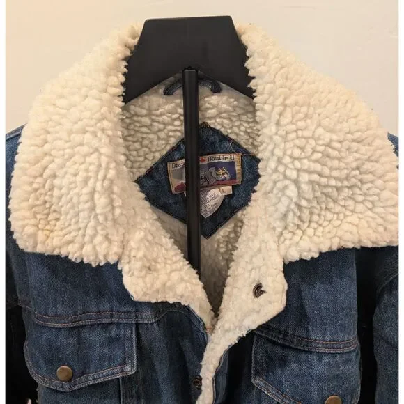 Diamond Double U Sherpa-Lined Denim Jacket – Size L, Western Ranchwear - Picture 5 of 6